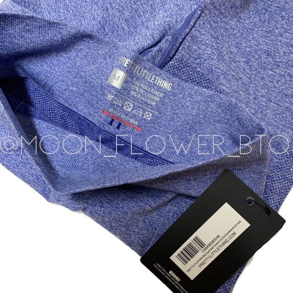 PrettyLittleThing Blue Sport Contour Cut Out Seamless Leggings - Picture 10 of 16